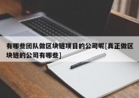 有哪些团队做区块链项目的公司呢[真正做区块链的公司有哪些]